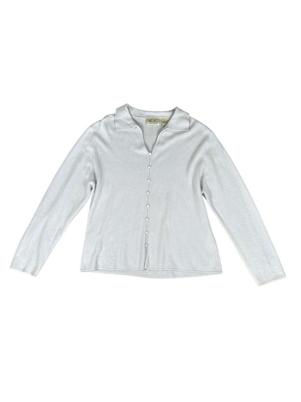 vintage kathie lee collection button front collar knit sweater granny core XL